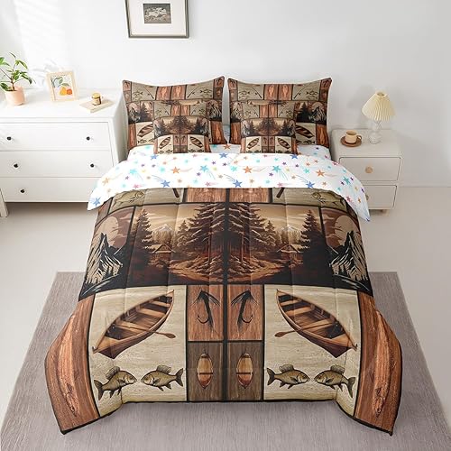 Feelyou Fish Comforter Set with Sheets King Size 7 Piece for Kids Boys Girls Smo