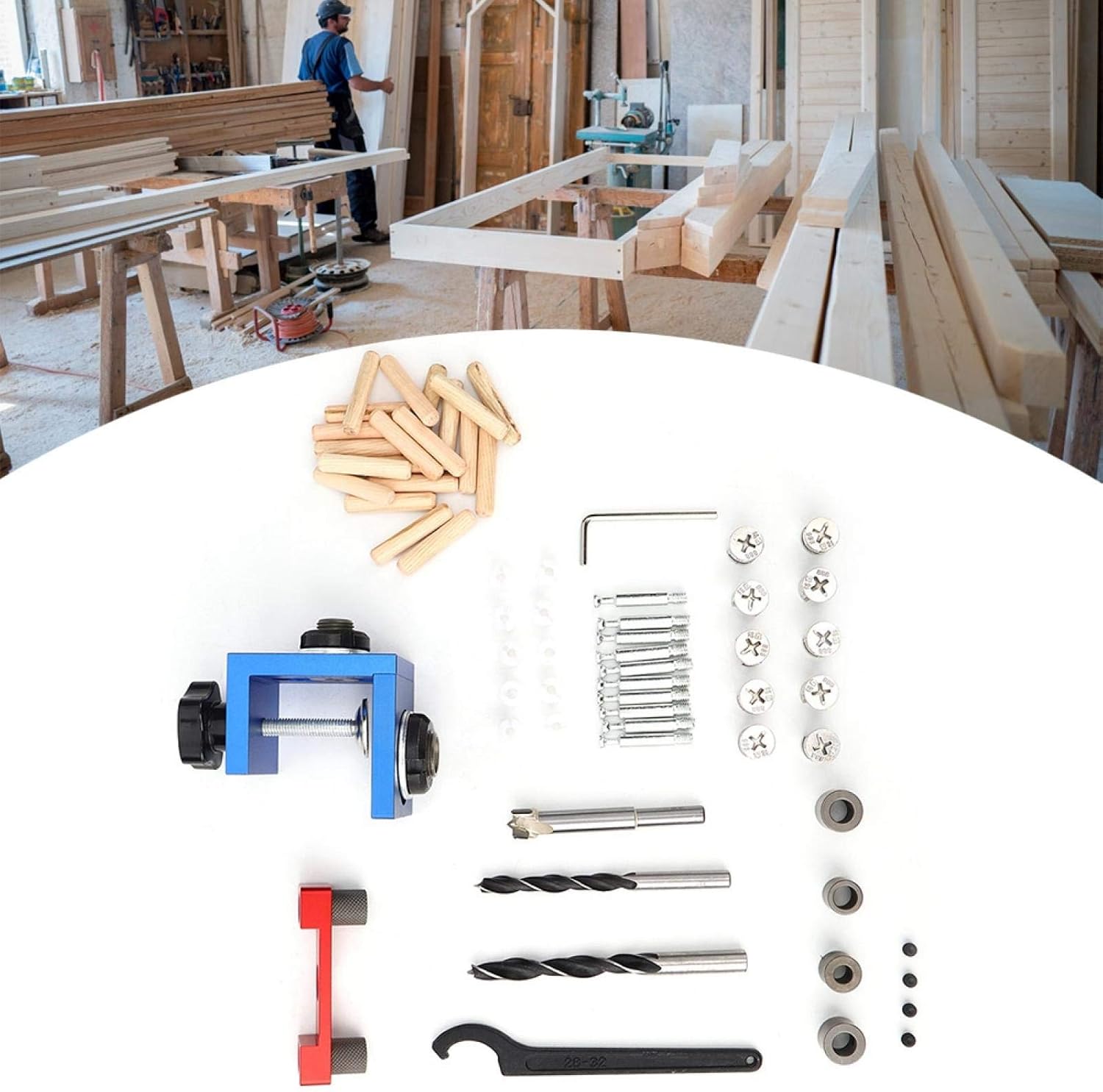 Woodworking Project Kits Drill Guide Hole Opener, 3 In 1 Hole Jig Woodworking Drilling Tools Aluminum Alloy Household Use Carpentry