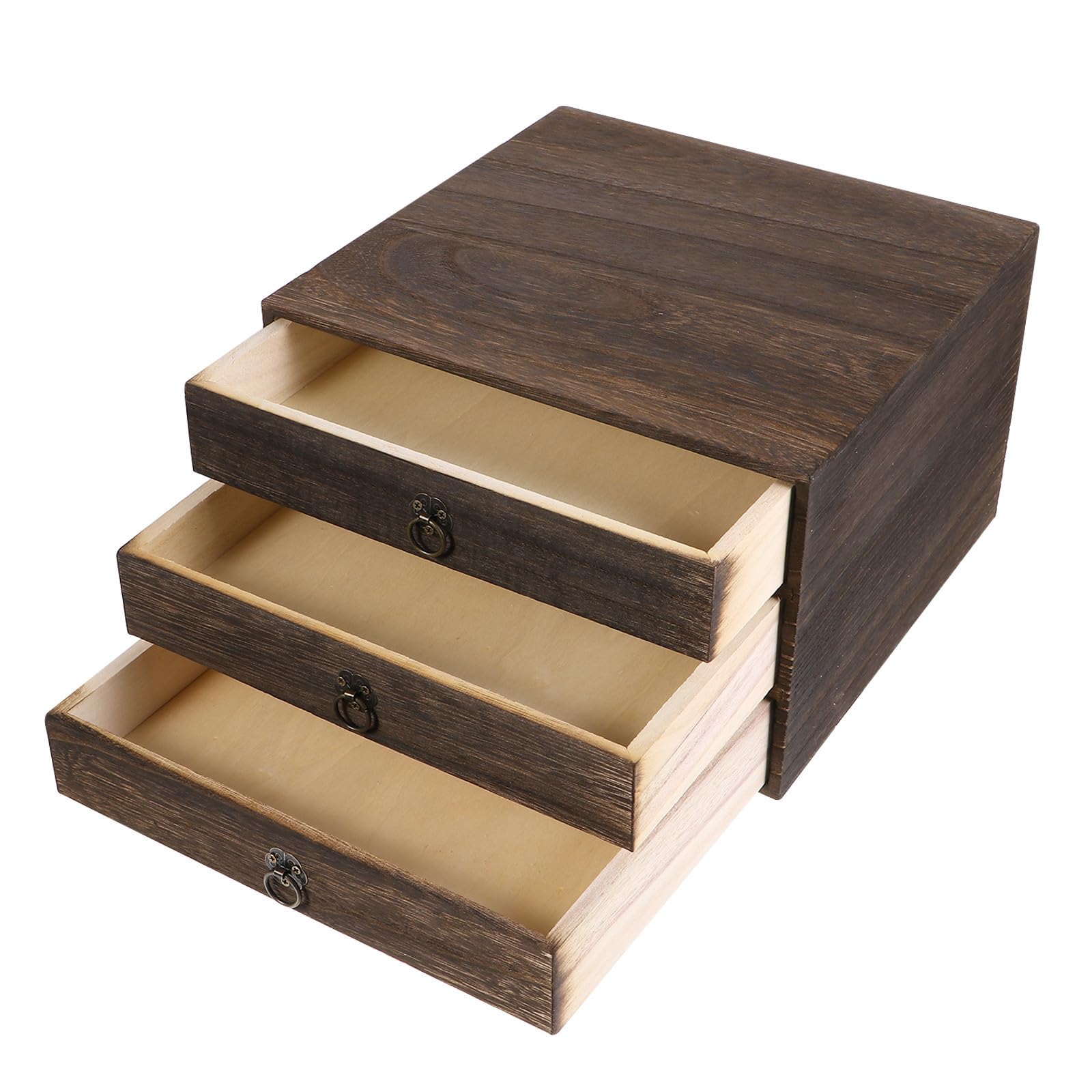 Organizzatore da Scrivania in Legno Massello 3 Livelli, Stile Retrò, Facile da Usare per Organizzare Accessori e Decorare la Casa
