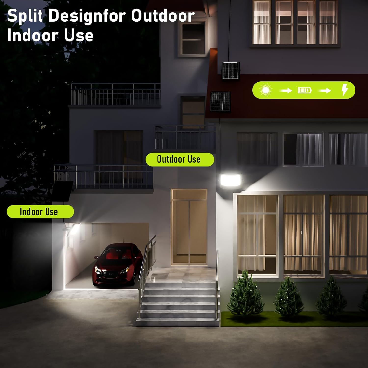 8000W Solar Flood Lights Outdoor, Solar Powered Outside Street Light Dusk to Dawn Waterproof Security Commercial Lighting with 16.4ft Cables and Motion Sensor for Yard,Garage,Swimming Pool, Pathway