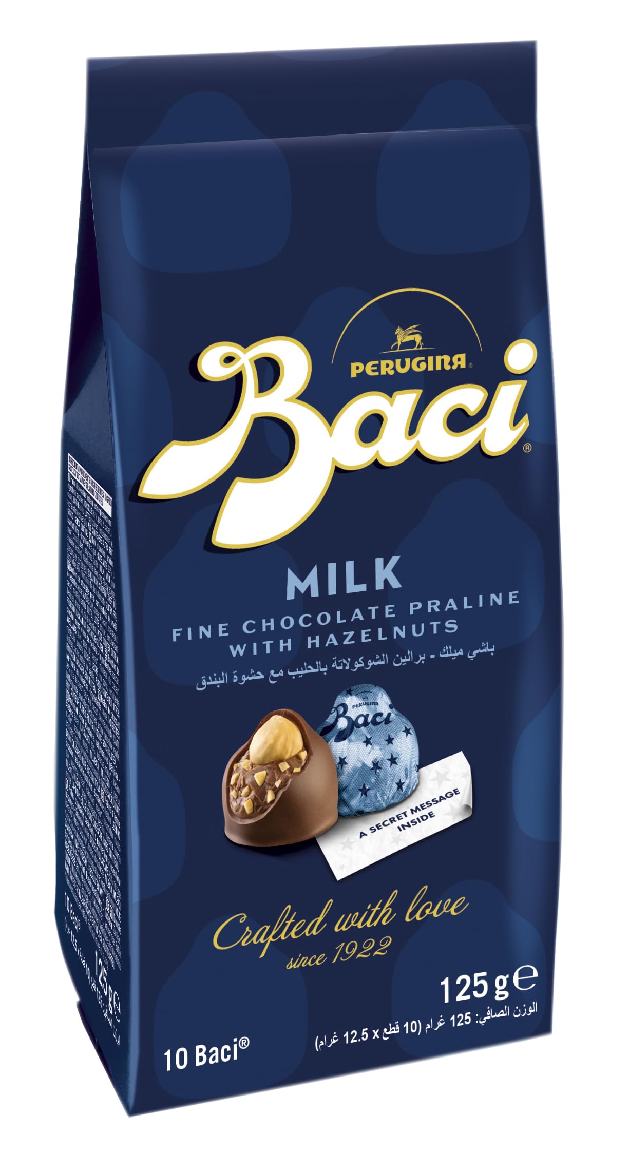 Baci Milk Chocolate Praline Truffles with Hazelnut, Bag, Gluten Free, 125 g (Pack of 12)