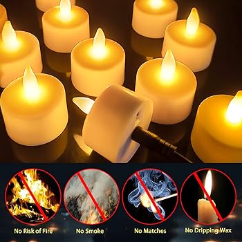 Lot De 12 Bougies Chauffe-plat 3D Rechargeables Par USB - Sans Flamme Vacillante - Avec Télécommande Et Minuteur - Pour Halloween, Noël, Décoration D'intérieur