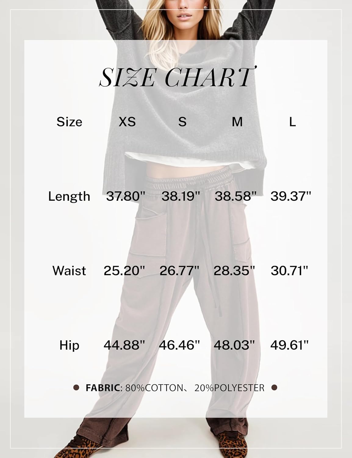 Womens Slouchy Barrel Sweatpants Mid Waisted Wide Leg Pants Drawstring Athletic Baggy Pants Lounge Sweats - Image 6