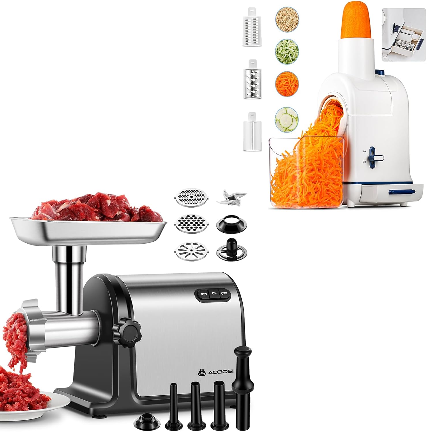 AAOBOSI Electric Meat Grinder [3000W] & Electric Cheese Grater