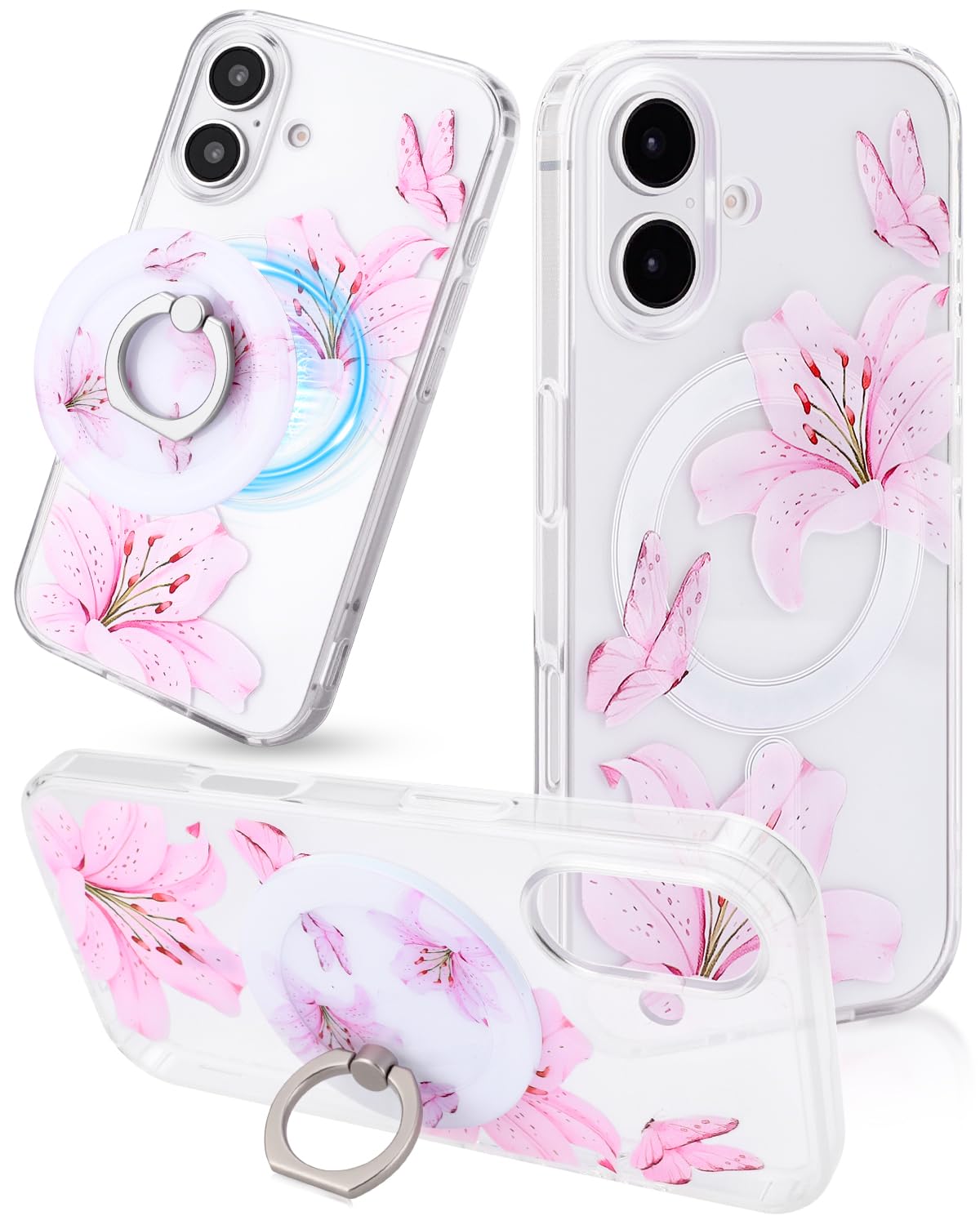 Coque fleurie iPhone 15 Pro Max transparente et esthétique en TPU - 8