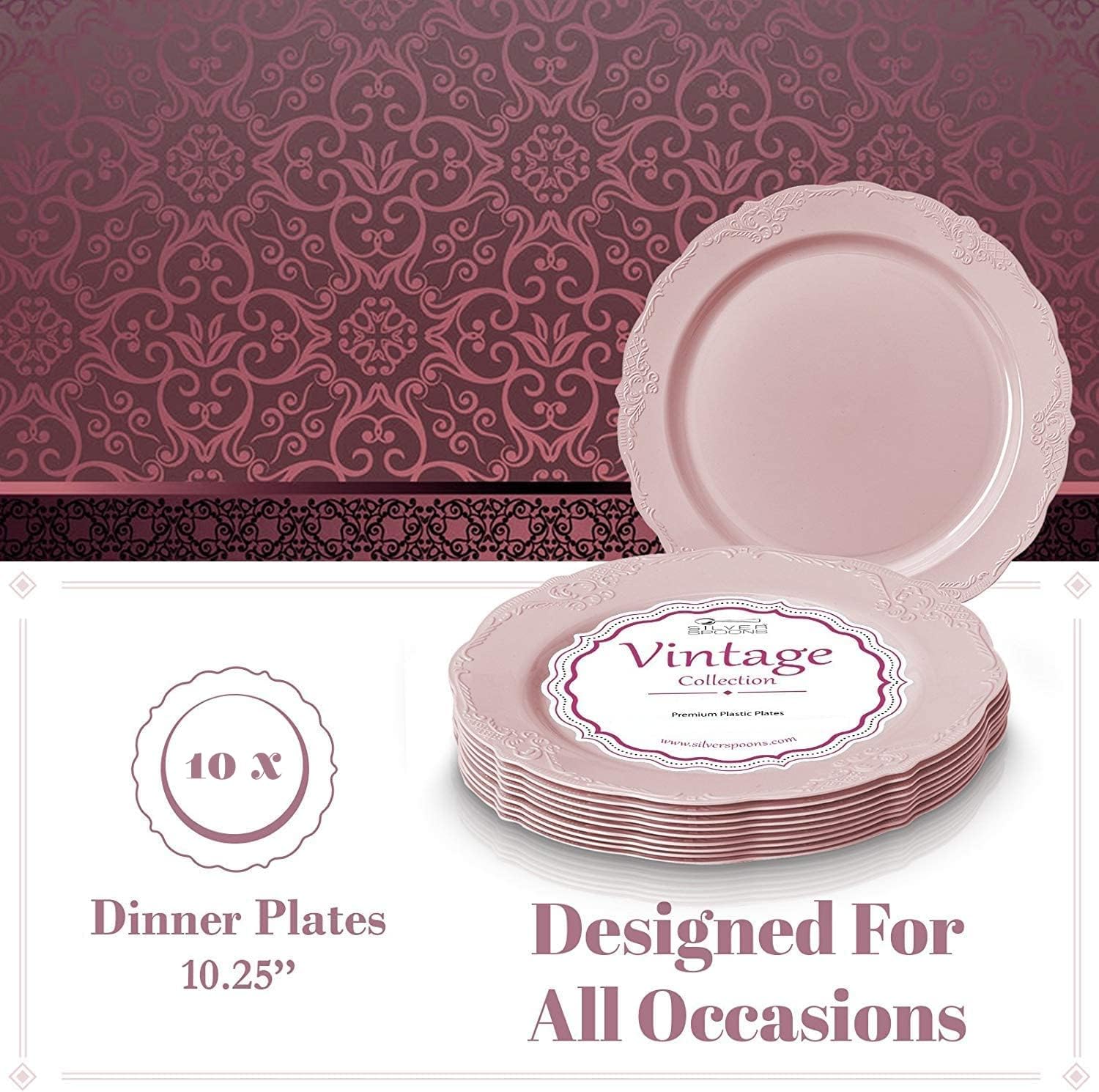 Silver Spoons VINTAGE COLLECTION TABLEWARE, 10 Dinner Plates, Blush - Image 3