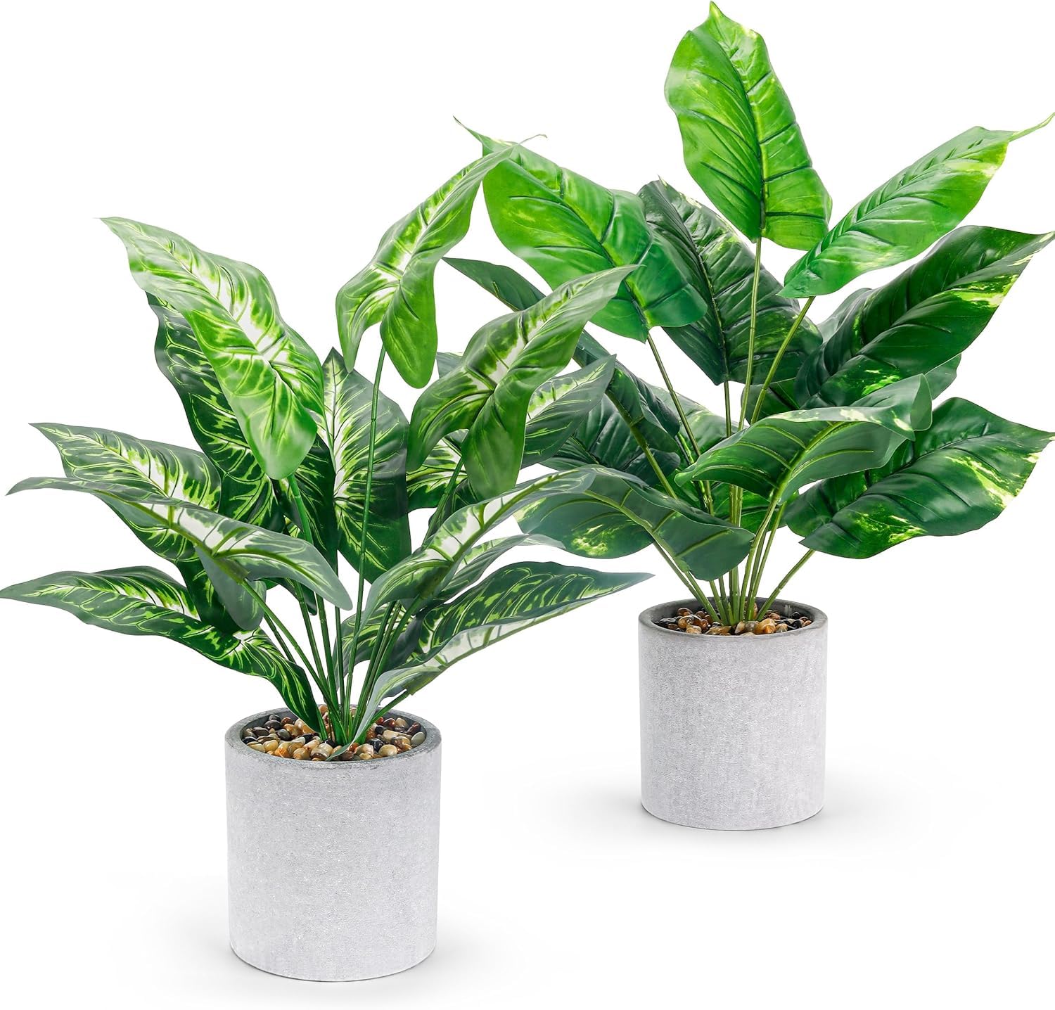 BTSD-home 2Pcs Artificial Plants Indoor Fake Plants with Pot Decoration Artificial Plant for Office Home Bedroom Living Room Modern Decor