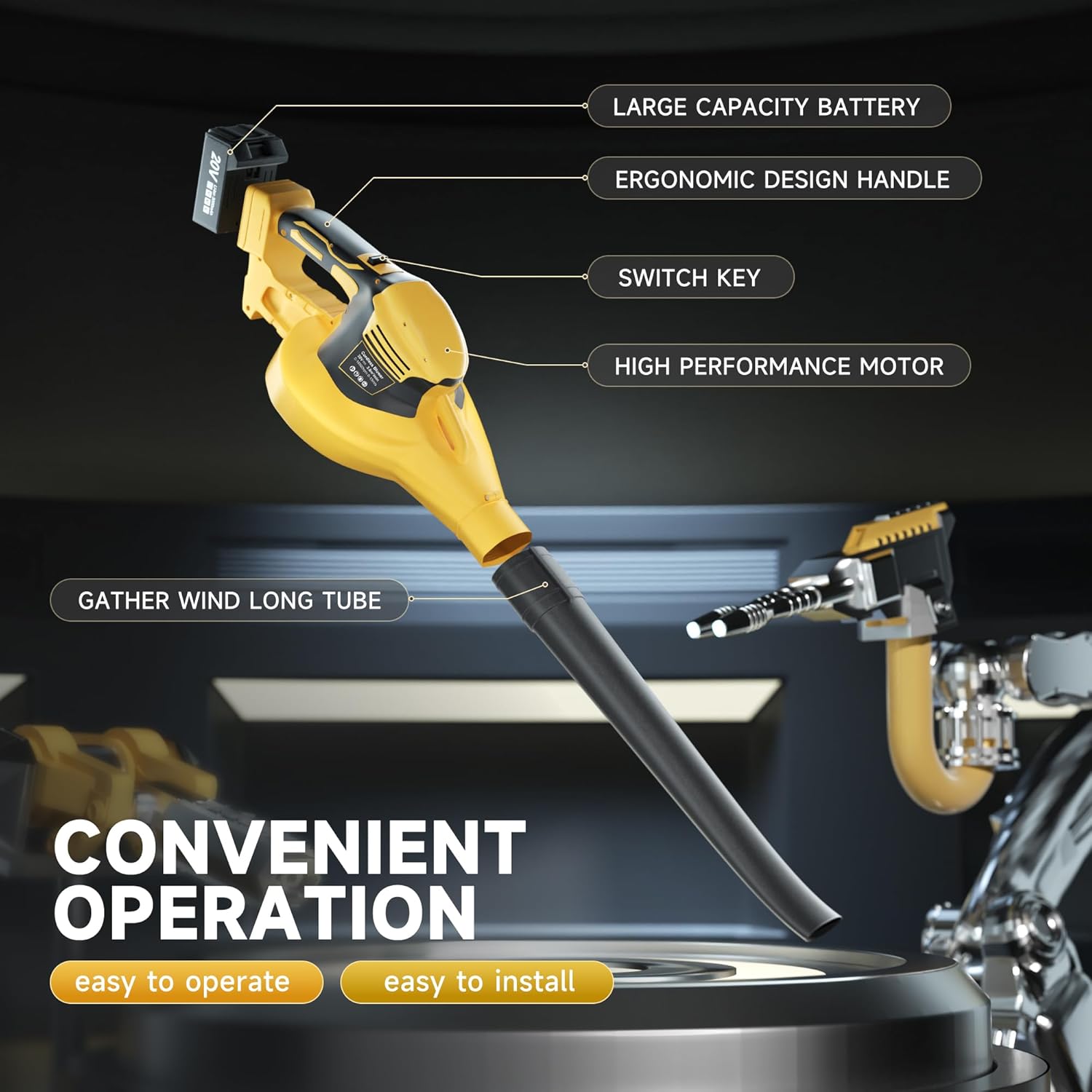 Leaf Blower Cordless, 20V Electric Cordless Leaf Blower with 2 Battery and 2 Fast Charger, Powerful Battery Blower for Lawn Care, Leaves, Dust and Patio