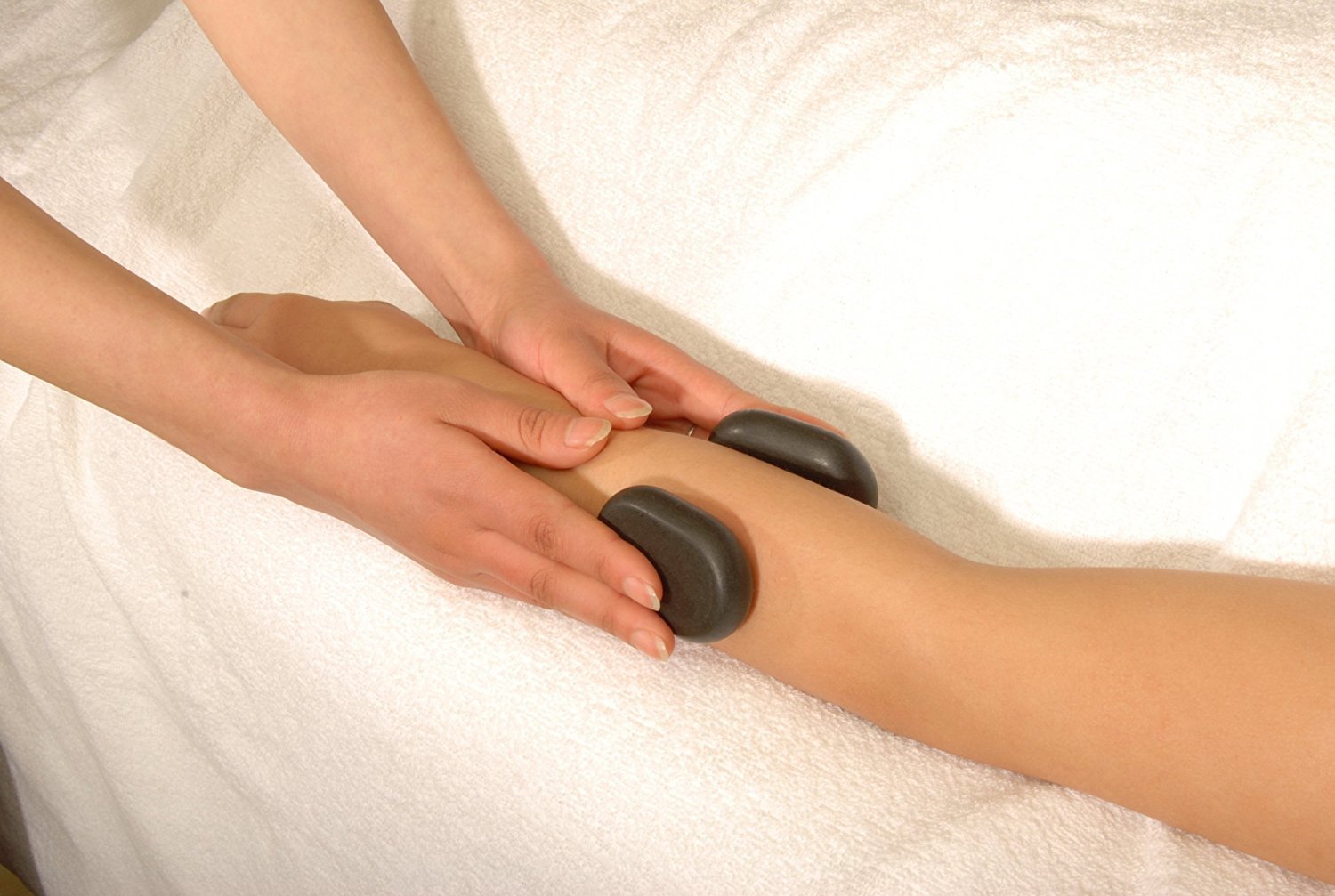 Master Massage Grande Ovular Basalto Hot Stone Set XL Masaje Piedras de masaje 7,5 x 5,5 x 2,7 cm, 8 unidades 100% piedra natural