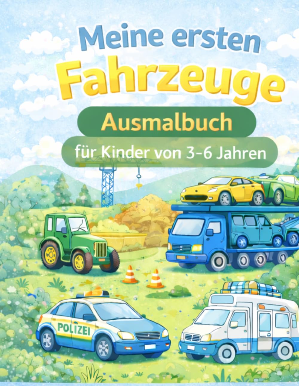 Meine ersten Fahrzeuge Ausmalbuch: für Kinder von 3-6 Jahren