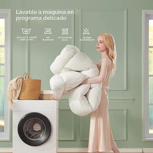 Miniatura 7 de BEDLORE Cubrecolchón Queen de Viscosa Derivada de Bambú, Almohadilla Superior Gruesa (Pillow Top) para Colchón con Bolsillos Elásticos para