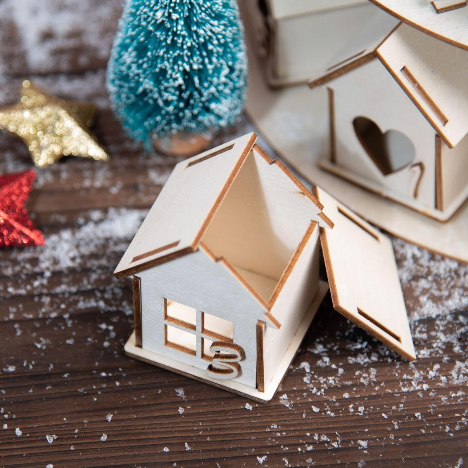 Weihnachts Adventskalender In Hausform Dekoration Für Advent Partys Und | Leerer Weihnachts-Adventskalender Haus zum Befüllen Für Kinder Mädchen Frauen Männer