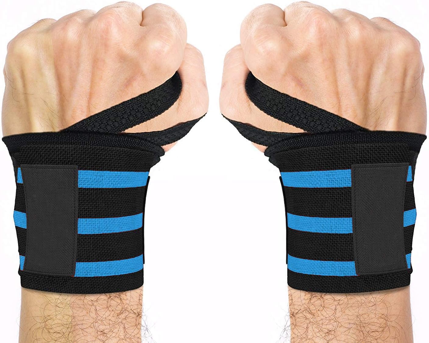 GERBERA Wrist Support Band With Thumb Loop Strap For Men And Women (Nylon,Blue),One Size