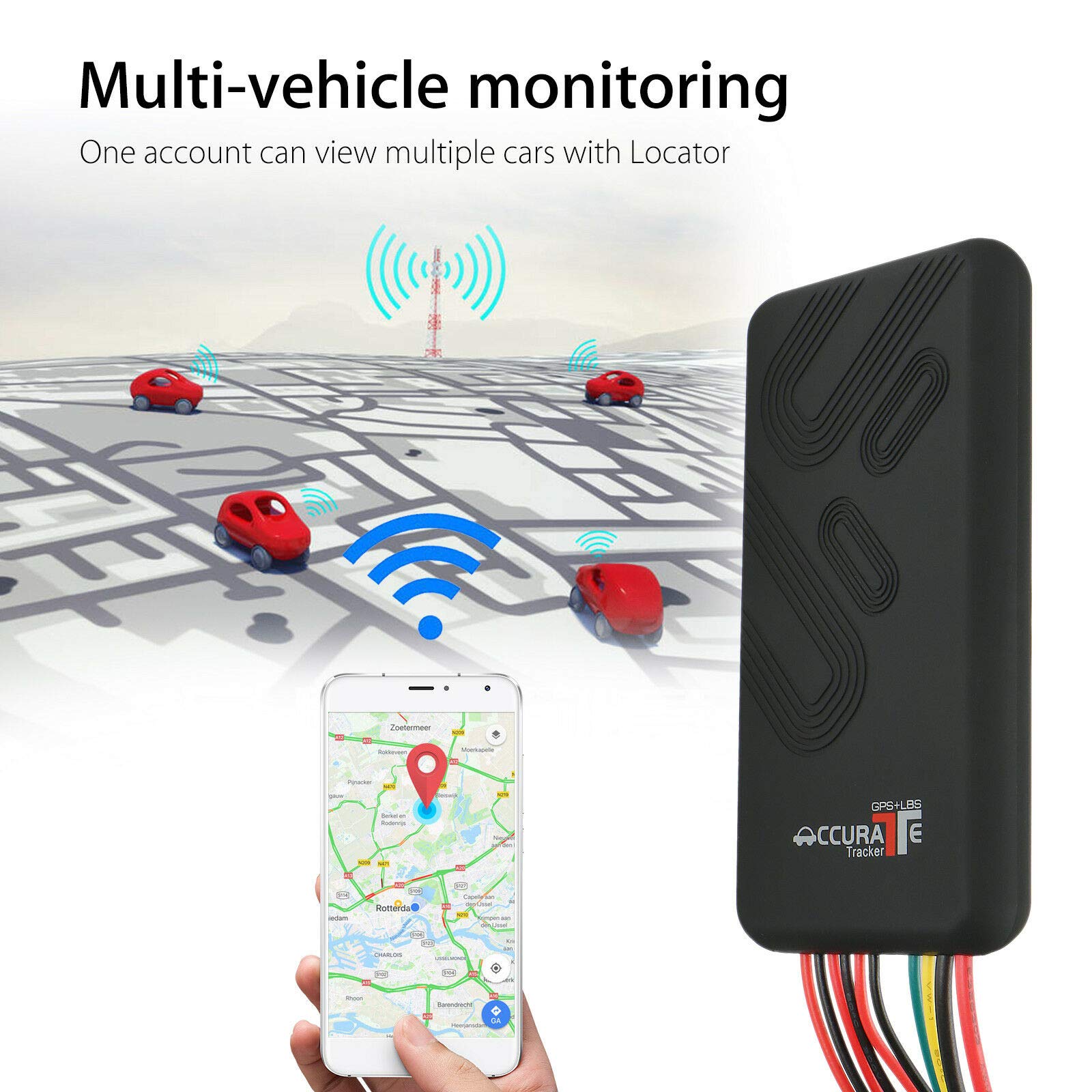 Riloer Samochód GPS Tracker GSM GPRS lokalizator pojazdu pilot SMS śledzenie wybierania alarmu