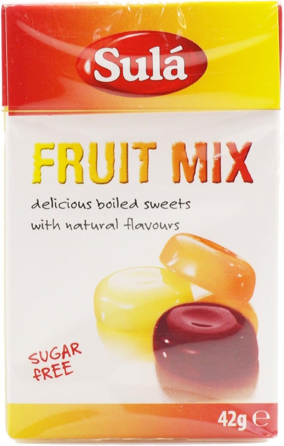 THREE PACKS of Sula Natura Sugar Free Fruit Mix Sweets with Real Fruit