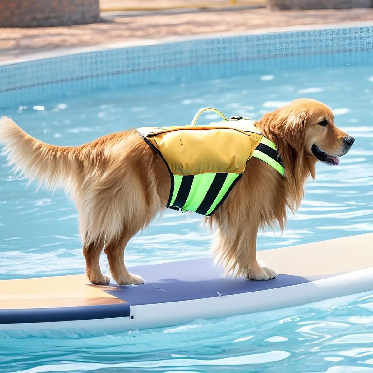 Dog Life Jacket, Inflatable Dog Life Vest with Airbags for Swimming & Boating in Every Adventure, Adjustable Reflective Dogs Swim Vest Complete Protection for Puppy Pet-Orange, Size A