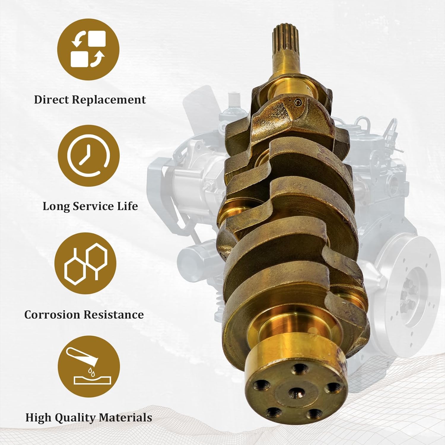 D902 Crankshaft Fits For Kubota D902 Engine BX24 Tractor RTV-900 Excavator Replaces 1G962-23012 1G96223012