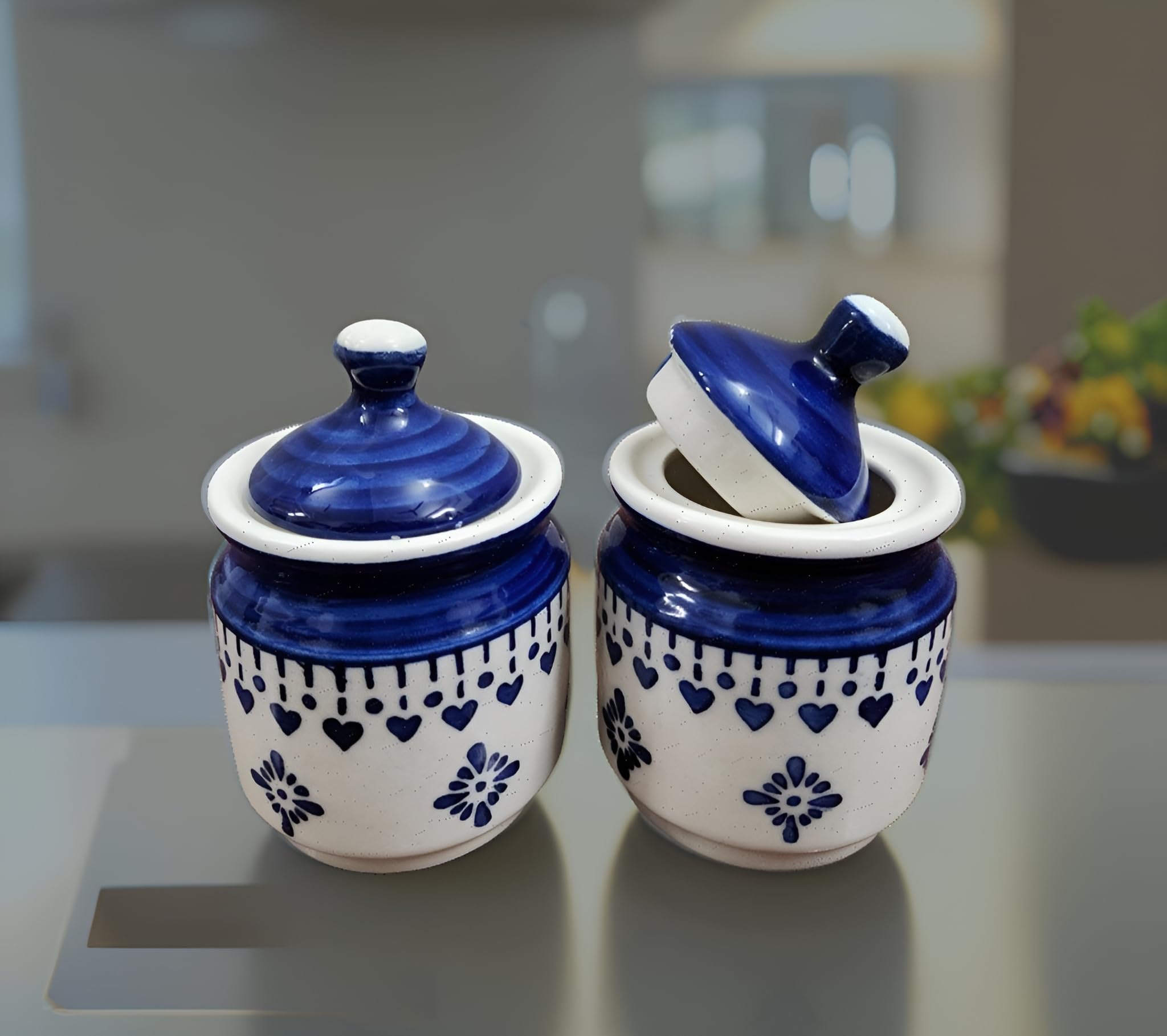 See full amazon price history chart for Ceramic Mini Container/Jar with Lid Pack of 2 (250g each) (White-Blue) Ceramic Mini Container/Jar with Lid Pack of 2 (250g each) (White-Blue) (B0DC6ZQY9R) Amazon Price History, Amazon Price Tracker