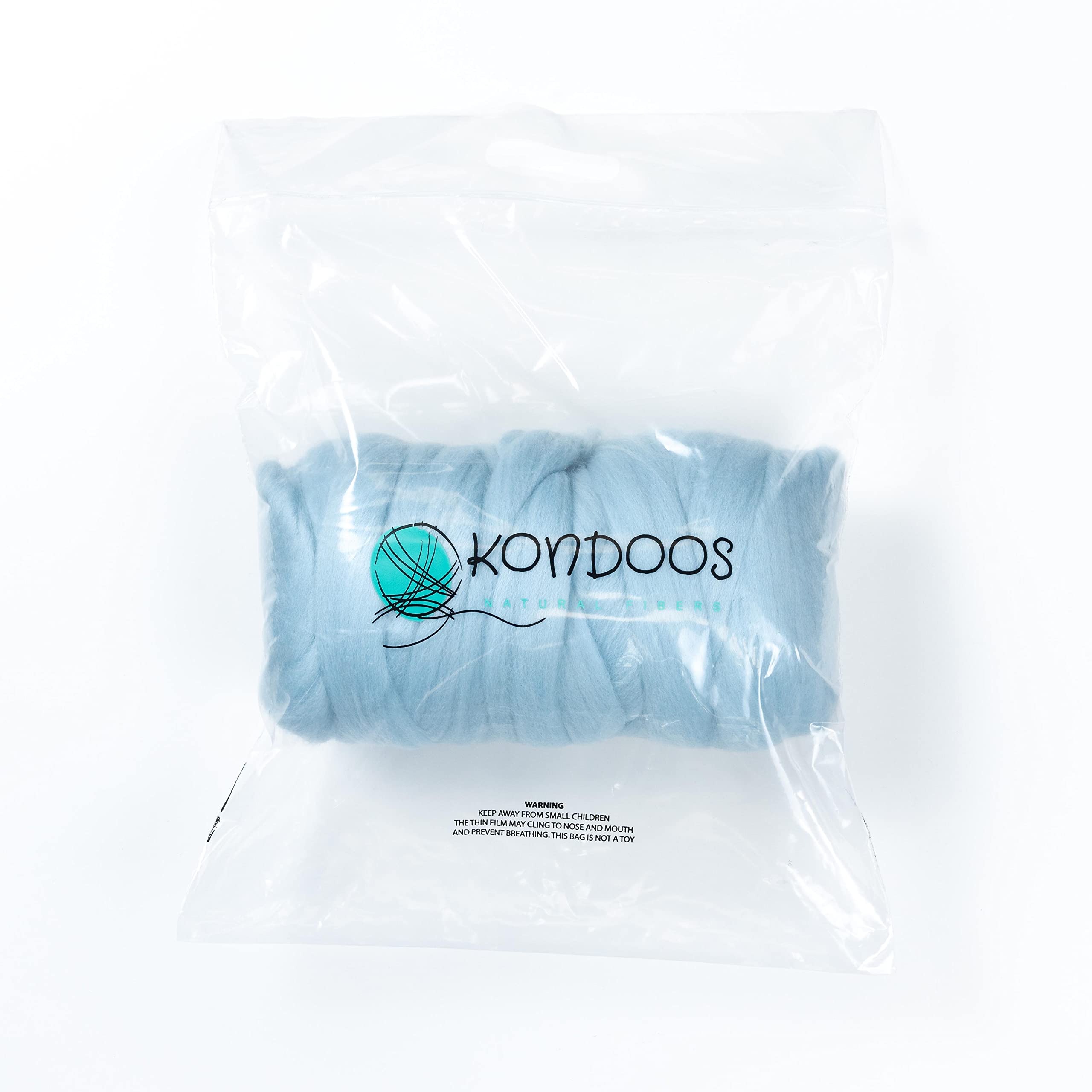Kondoos Colored Natural Wool roving, 455 gr (1 lb). Best Wool for Needle Felting Wet Felting - Image 3
