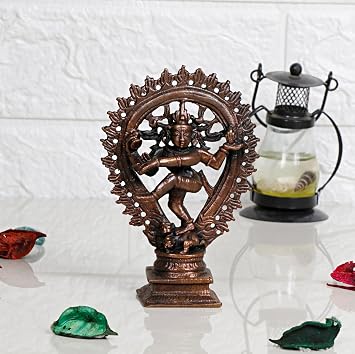 ARTVARKO Copper Natraja Statue Idol of Lord Shiva Ji Dancing Tamba Natraj Murti Statue Decorative Sculpture 265 Gram, 8x3.5x11.5 cm, Standard, COPPNATRAJ265