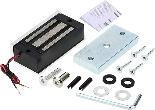 Miniatura 3 de Cerraduras Mag de 132.3 lbs, 100 libras de fuerza de sujeción magnética, cerradura electromagnética comercial, 12 V, indicador LED cuando está