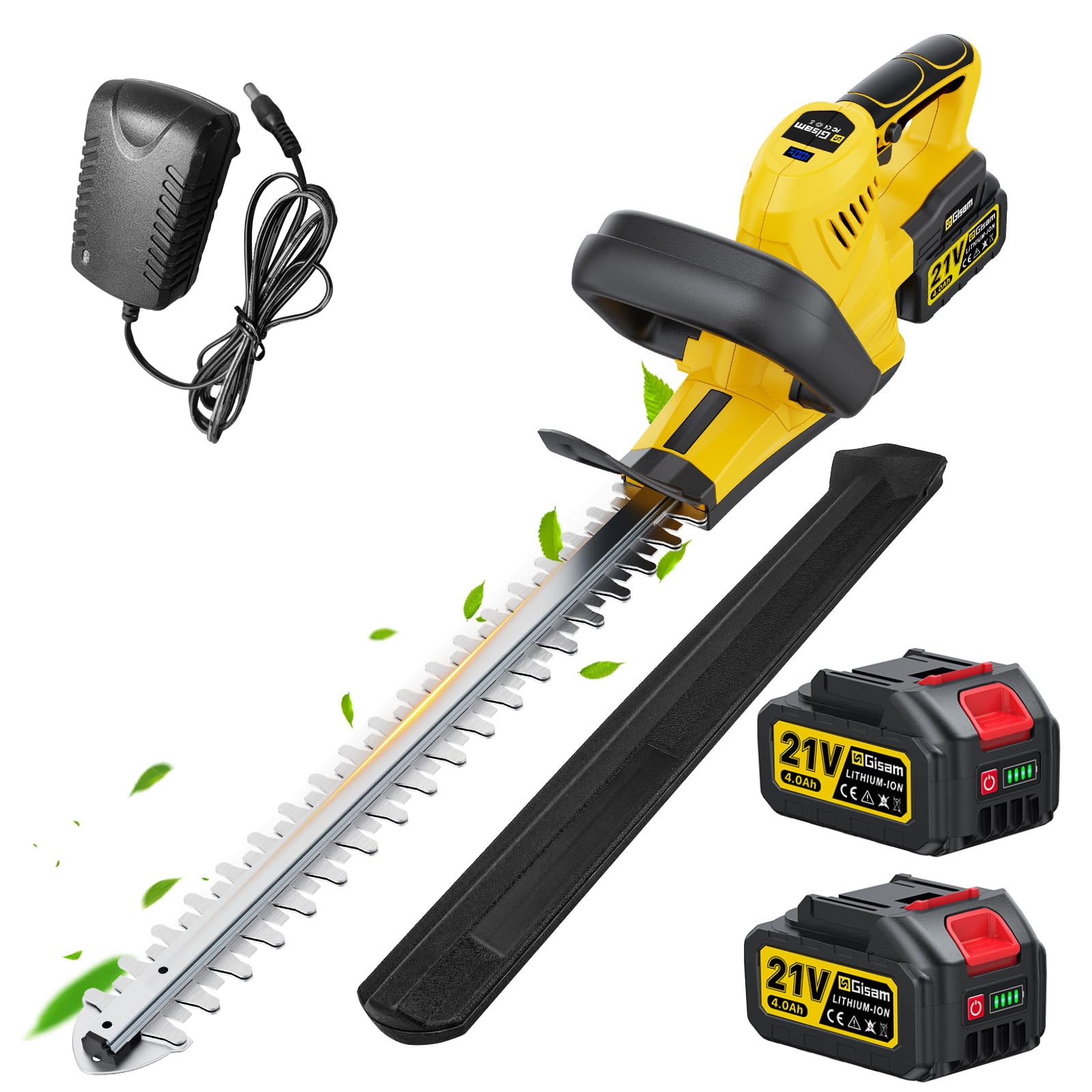 Cortasetos inalámbrico, Motor sin escobillas, baterías de 4, 0 Ah, Cortasetos con Hoja de Doble Efecto, Mango ergonómico, Tijeras inalámbricas para arbustos de jardín, arbustos y Plantas de Borde