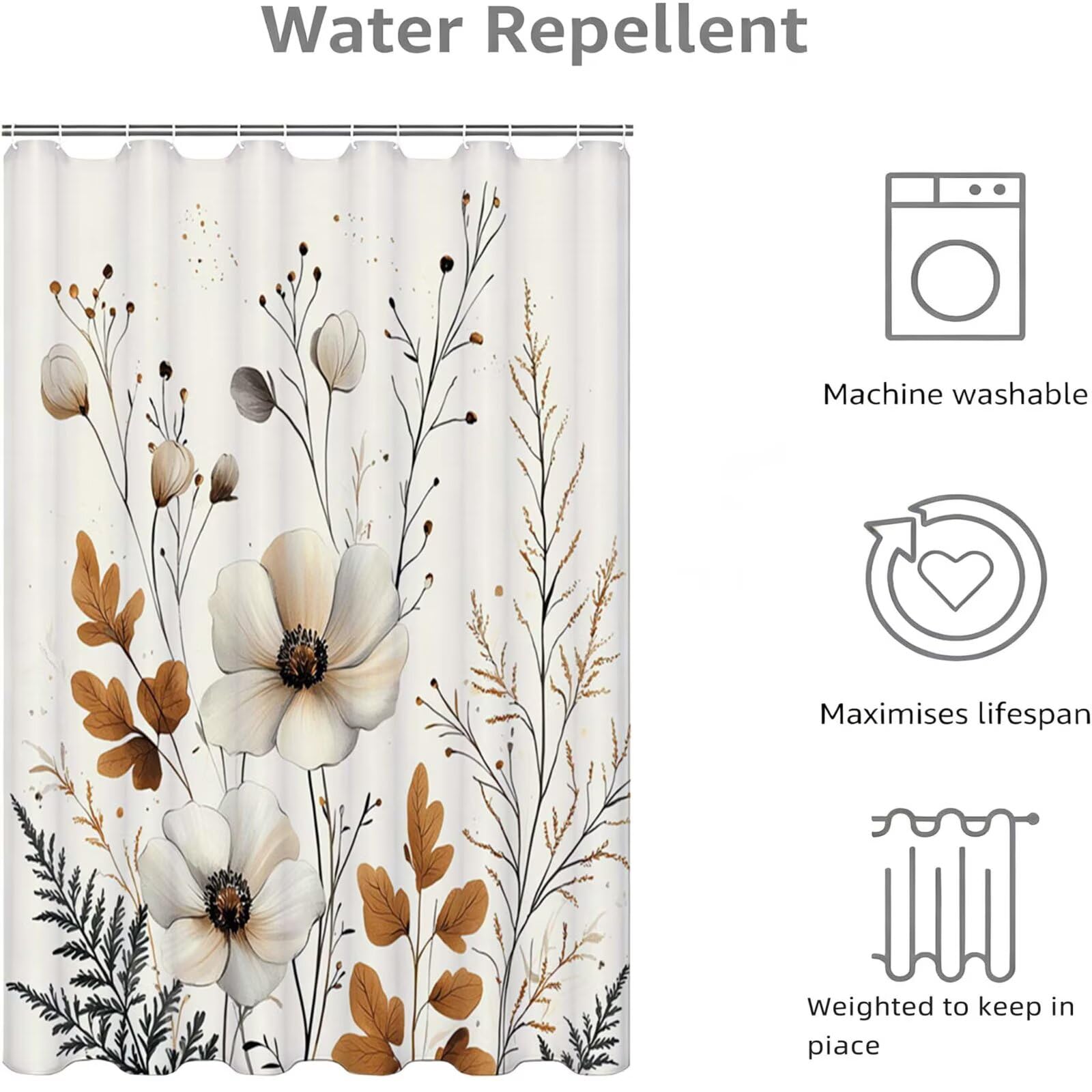 Duschvorhang Beige, Duschvorhang 200x200cm L-51
