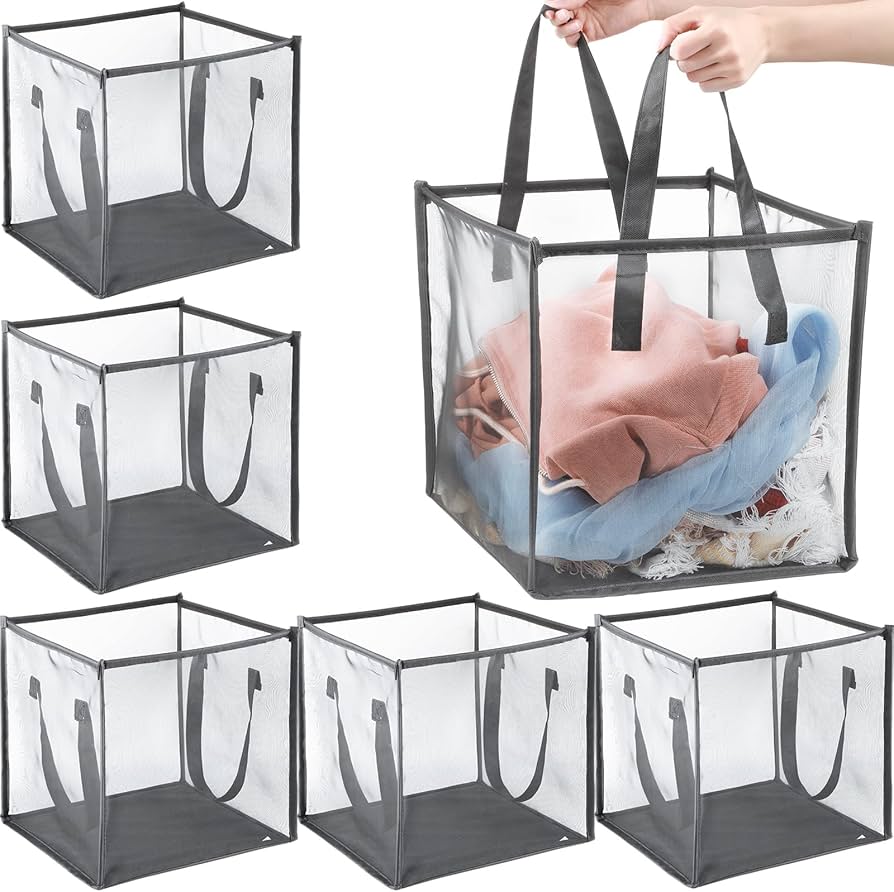 thumbnail image 2 of SOUJOY 4-Pack Pop-Up Laundry Hampers - Collapsible Mesh Baskets With Handles 2 of 11