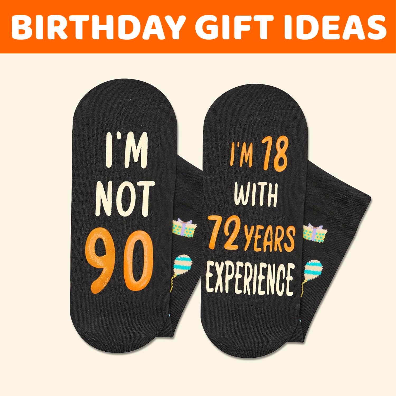 HAPPYPOP Elderly Birthday Gifts - Birthday Socks for 71-100 Years Old with Greeting Card - Image 5