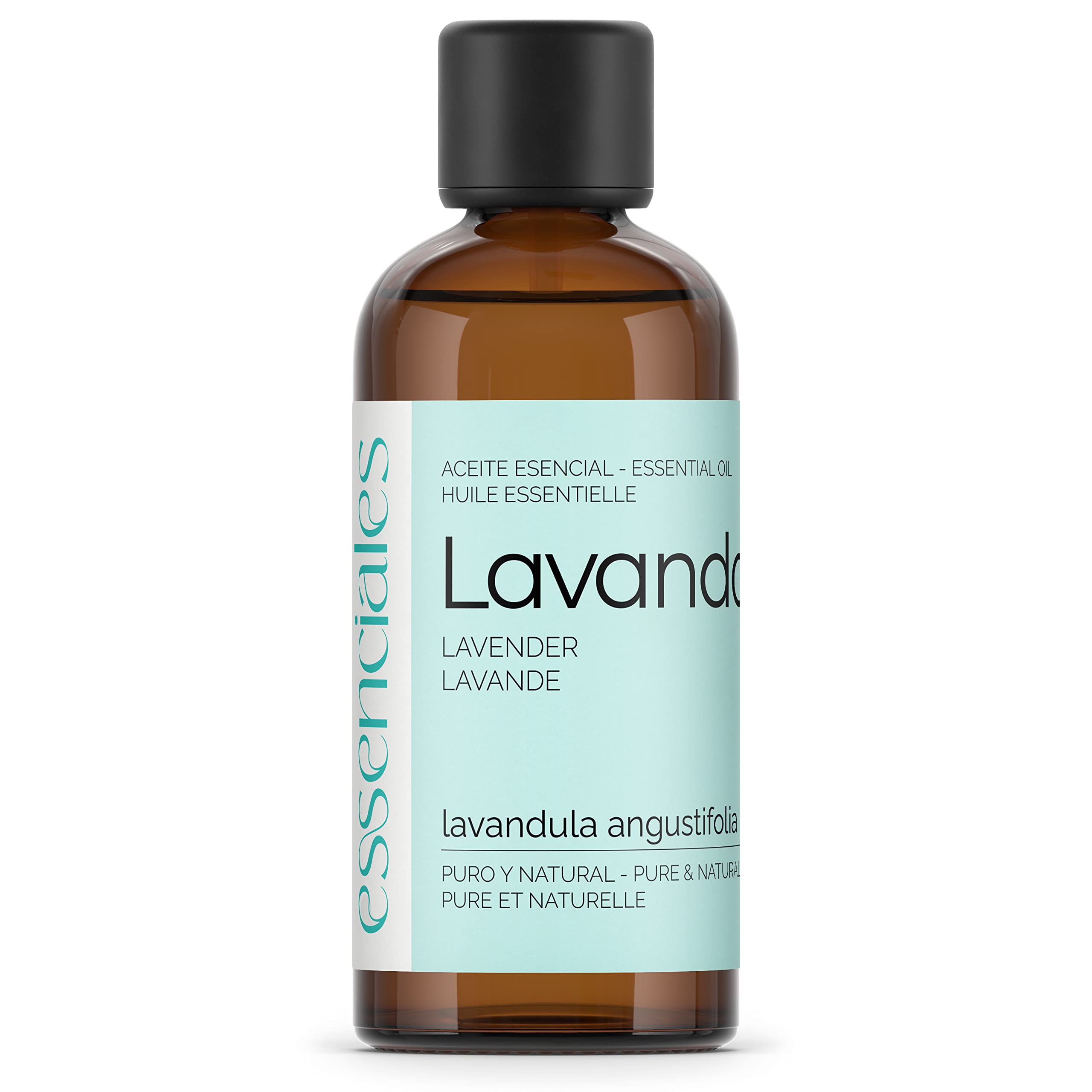 ESSENCIALES Aceite Esencial de Lavanda 100% Puro y Natural - Aceite de Lavanda para Difusor, Aromaterapia y Relax - 100 ml