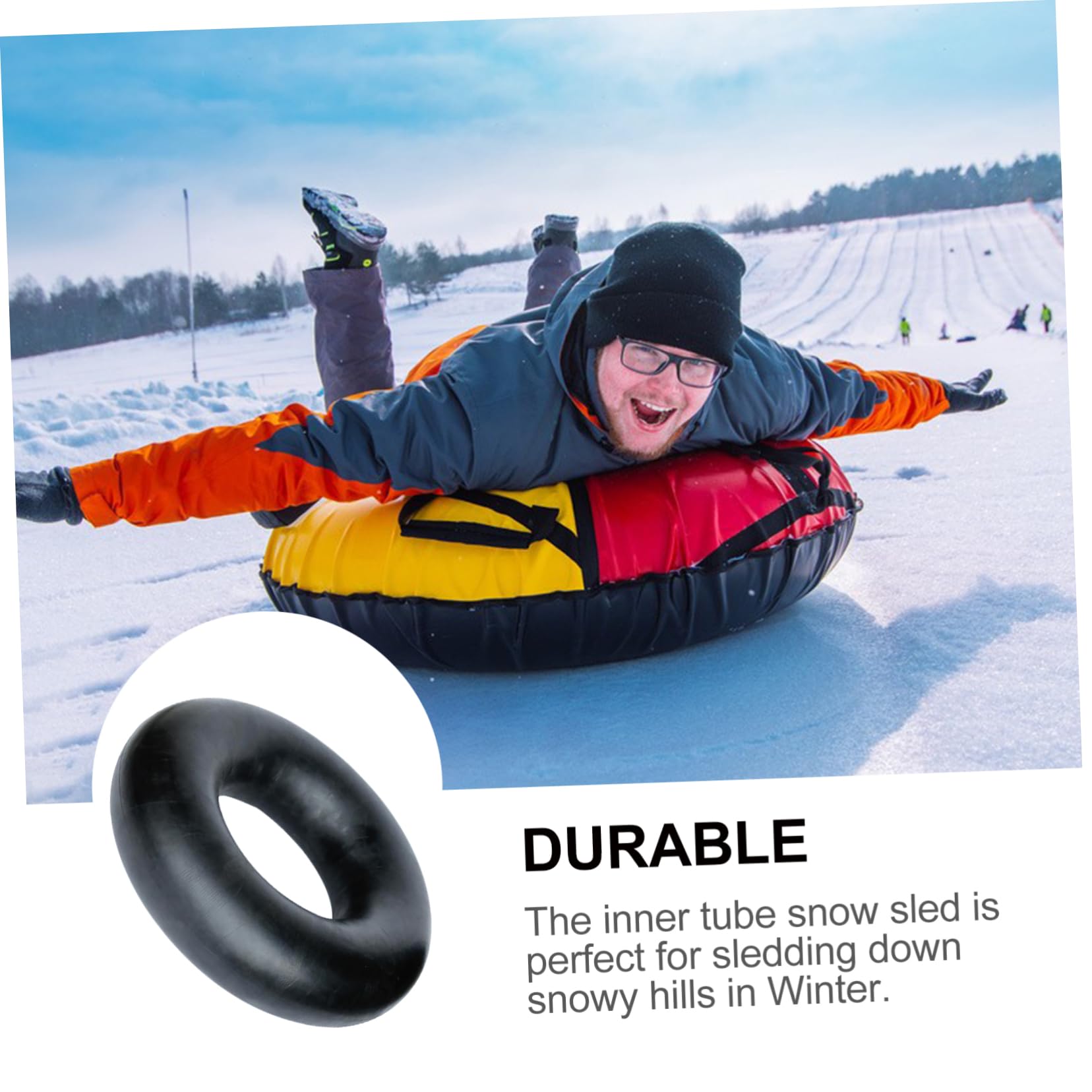 BESPORTBLE 100cm Thick Inflatable Inner Tube for Ski Tube Circle Sled Portable Sled Grass Slide Supply Easy to Clean Durable Structure