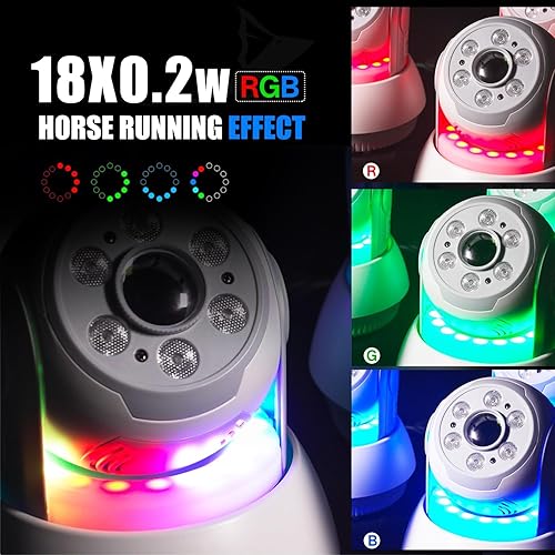 Miniatura 4 de Dreamland Luz de haz de cabeza móvil RGBW Rotación Gobos Luces Disco Luz DJ Luces DMX 512 con sonido activado para iluminación de escenario Fiesta