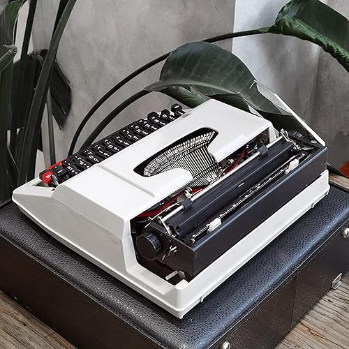 Miniatura 4 de KJLYLPP Máquina de escribir vintage de uso normal, máquina de escribir inglesa, 1980 Classic Nostalgia portátil retro máquina de escribir manual,