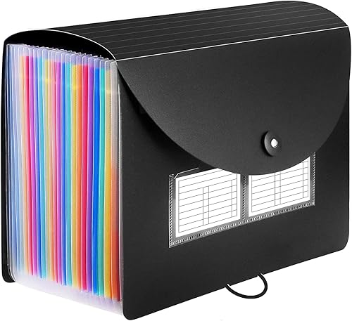 Organizadores de archivos expansibles, carpetas de plástico A4, organizador de archivos con 24 bolsillos, organizador de documentos de acordeón para