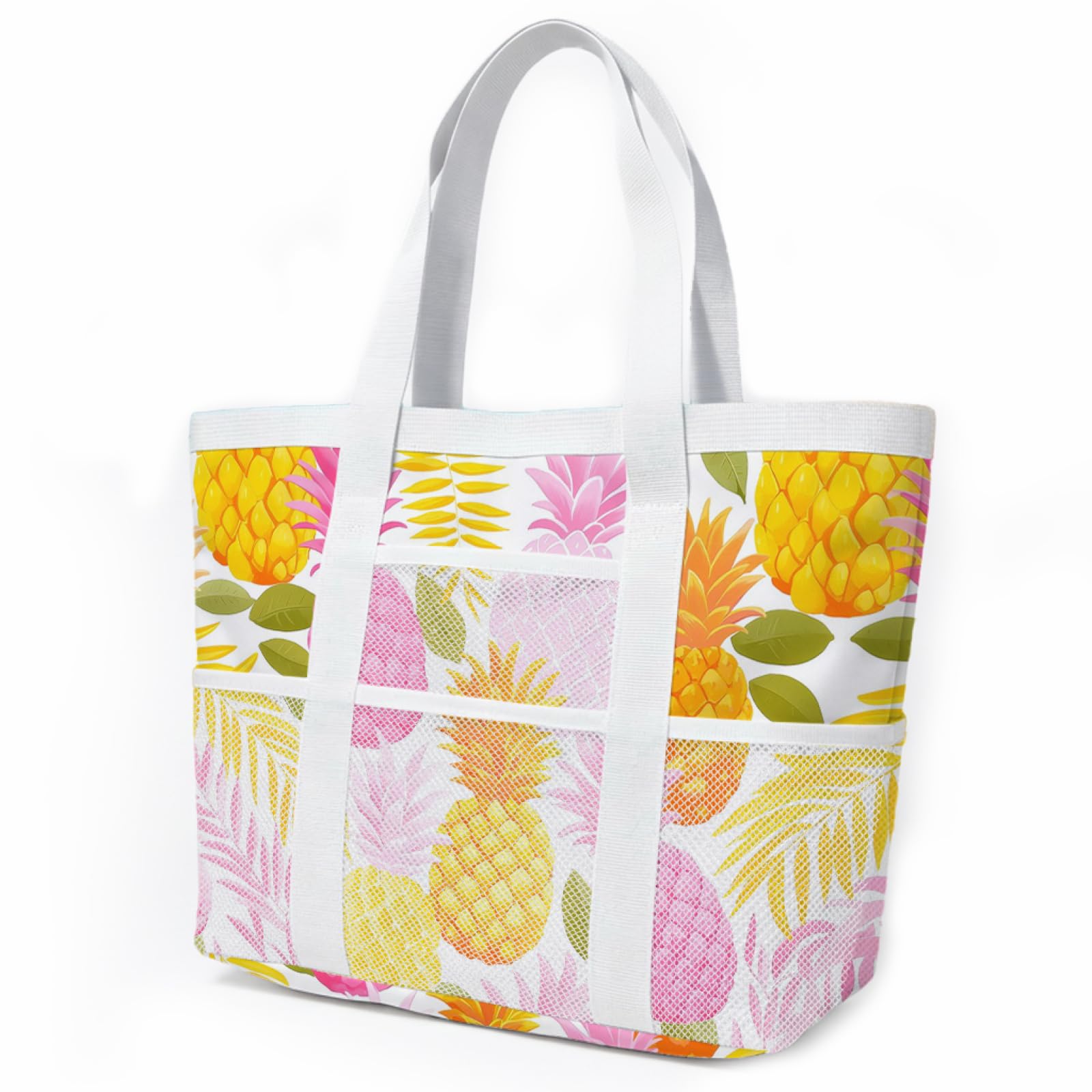 Sac de Plage Sac Fourre Tout Voyage Tote Bag Piscine Avec Fermeture Éclair Cabas de Voyage Accessoire Plage Pliable Et Léger Beach Travel Bag Gym Cabas Femme