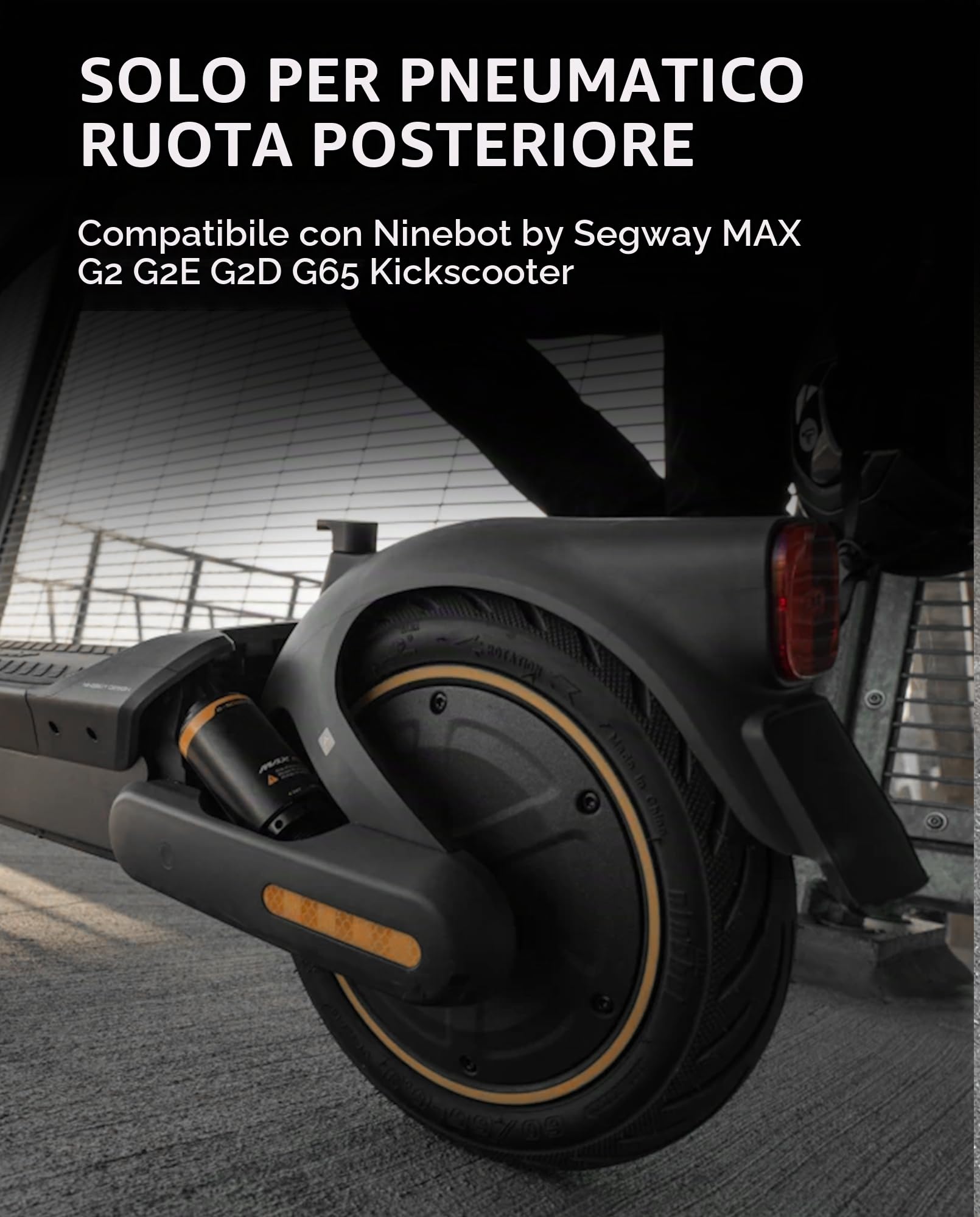 60/65-6.9 Pneumatici Tubeless Ruota Posteriore Compatibile con Segway Ninebot Max G2 G2E G2D G65 KickScooter, 10 Pollice Gomma Vuoto Antiscivolo Pneumatico Esterno Monopattino Accessori Originali