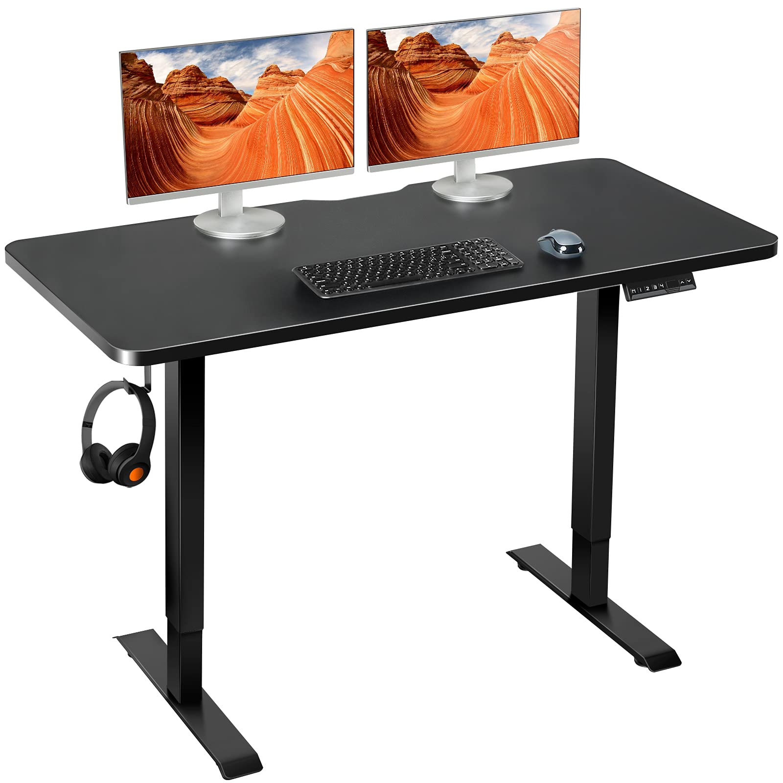WOKA Dual Motor Standing Desk, 48 x 24 Inches Adjustable Height Desk