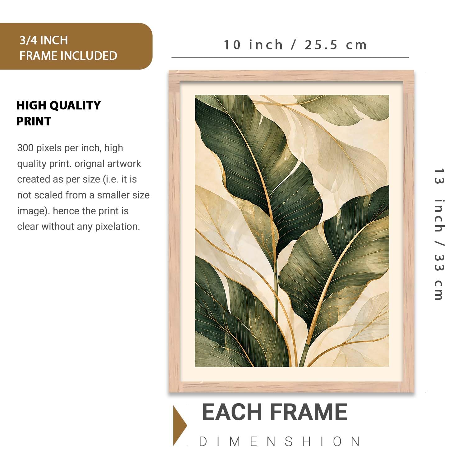 Modern Boho Wall Art - 3 Frame Set -2 Modern Boho Wall Art - 3 Frame Set -2
