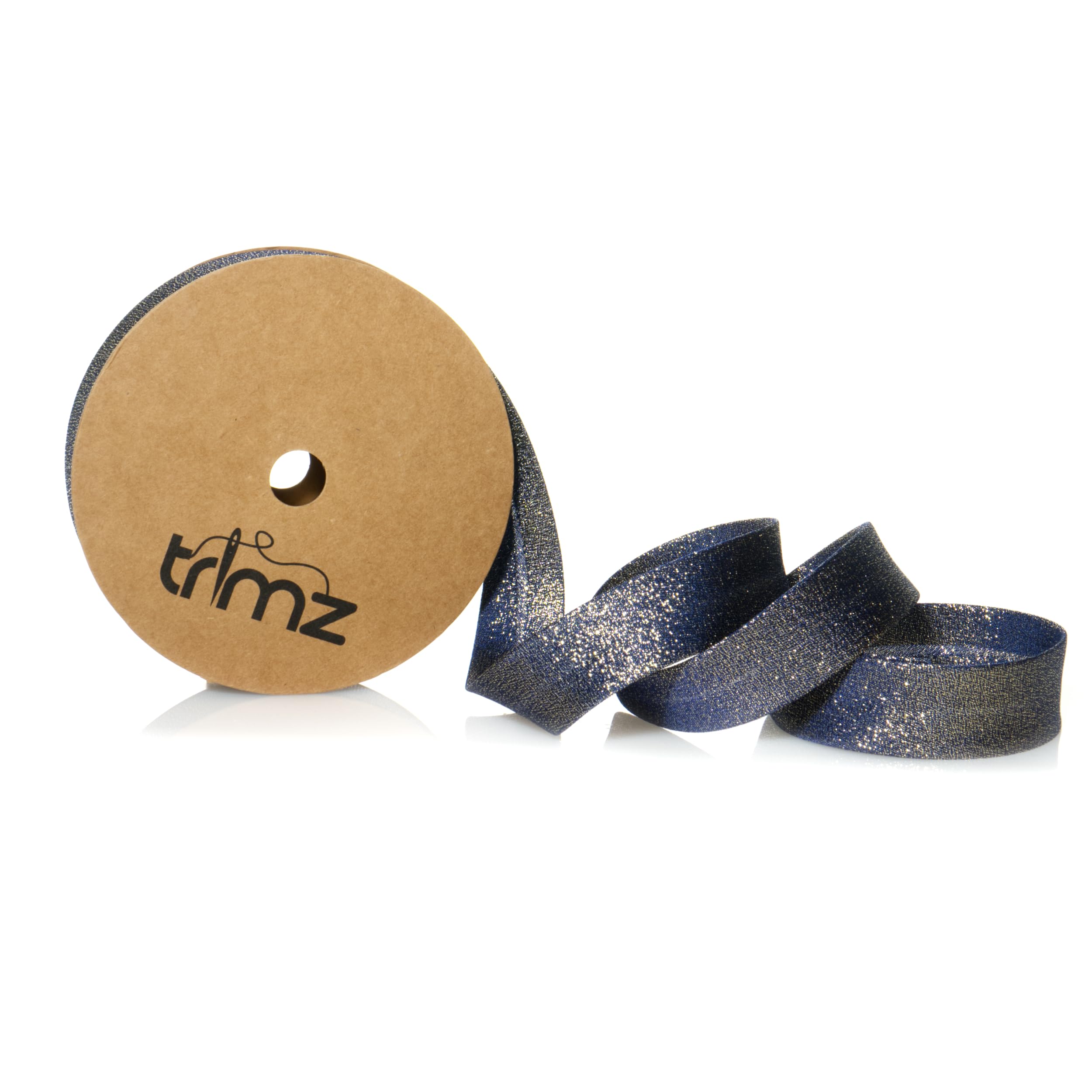 Trimz Navy/ Gold Lurex Bias Binding, /Gold