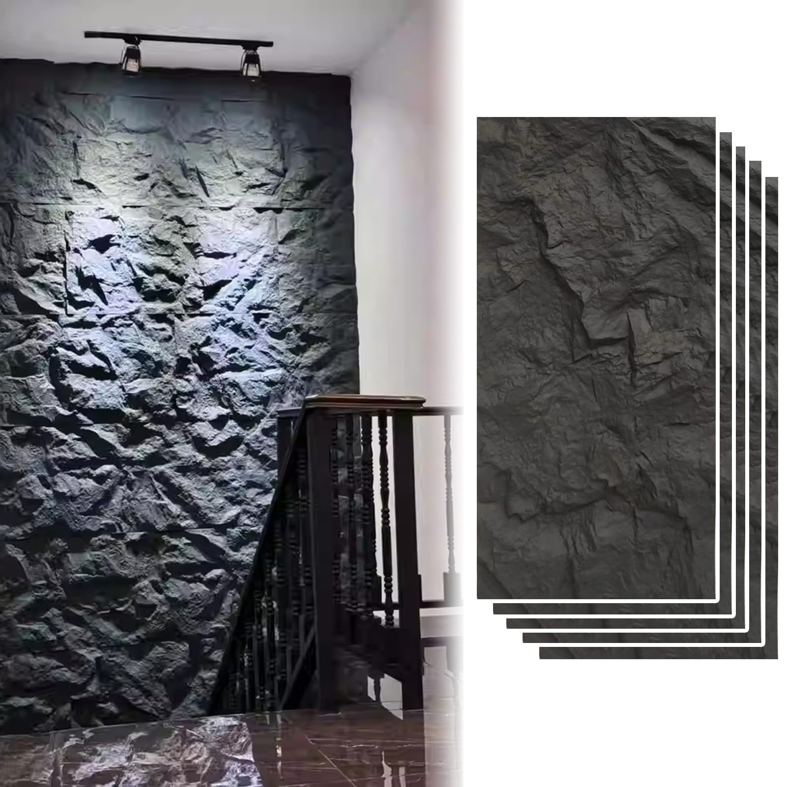 Chapa de piedra sintética decorativa para renovar la pared del pasillo de casa