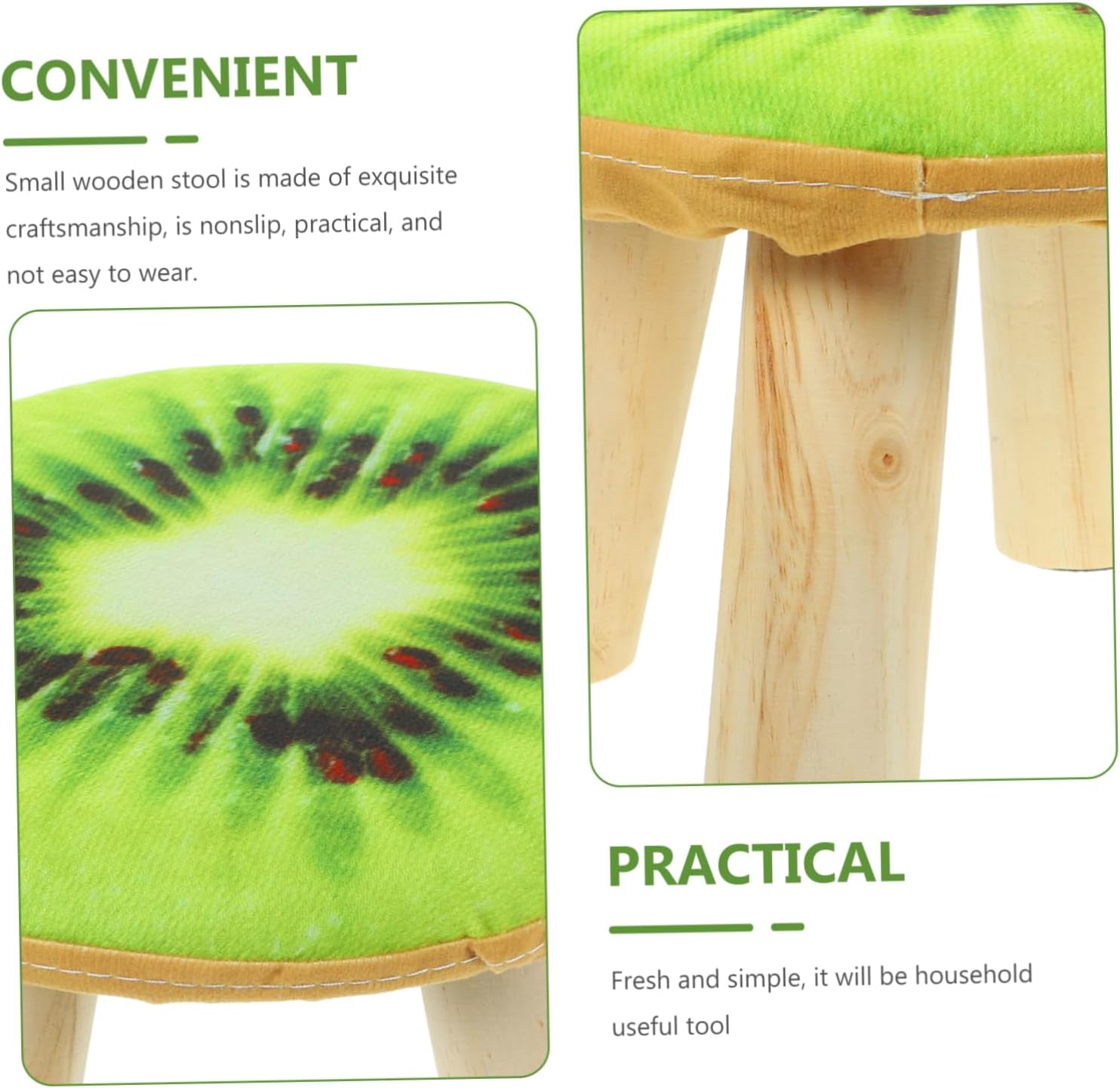 PRETYZOOM Luxury Small Round Stool for Home Stool Chair Nonslip Feet for Entryway Bathroom Vanity