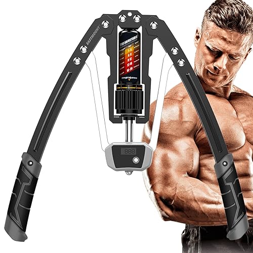 EAST MOUNT Twister Arm Exerciser with Counter Display-Adjustable 22-440lbs Hydraulic Power, Home Chest Expander, Shoulder Muscle Training Fitness Equipment, Arm Exercise Strengthener