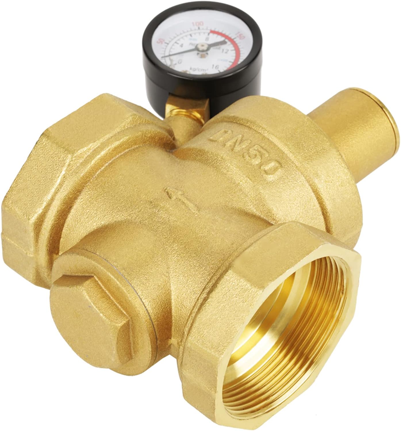 Dn50 Brass Water Pressure Reducing Valve, 2 Inch Threaded Pressure Regulator for Residential & Commercial Use, Simple Internal Structure, Easy Installation, Durable Brass Construction