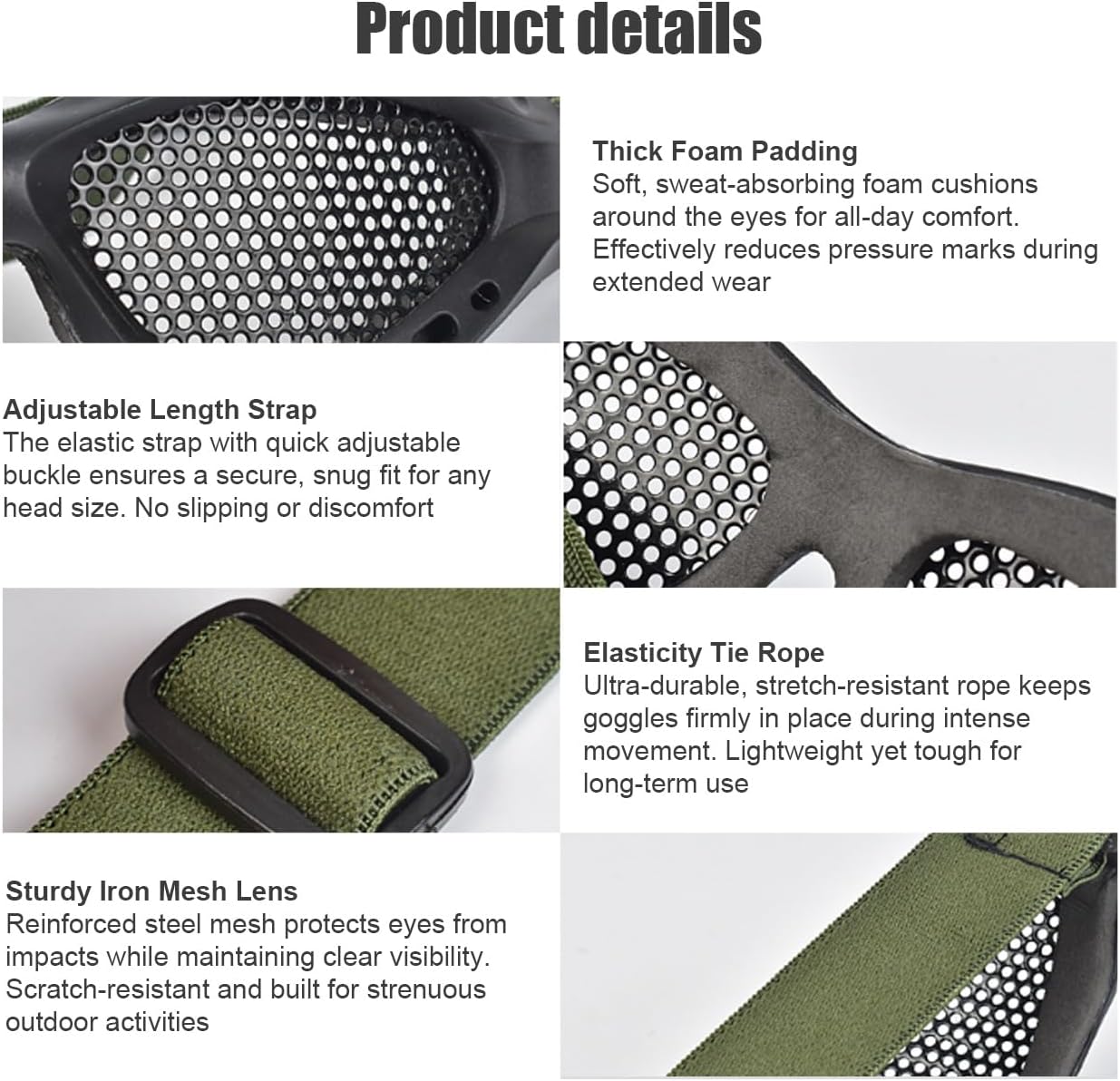 Wokyo Cs Safety Mesh Goggles High Density Metal Mesh Pattern Goggle Safety Glasses for Outdoor Games Sports Cycling