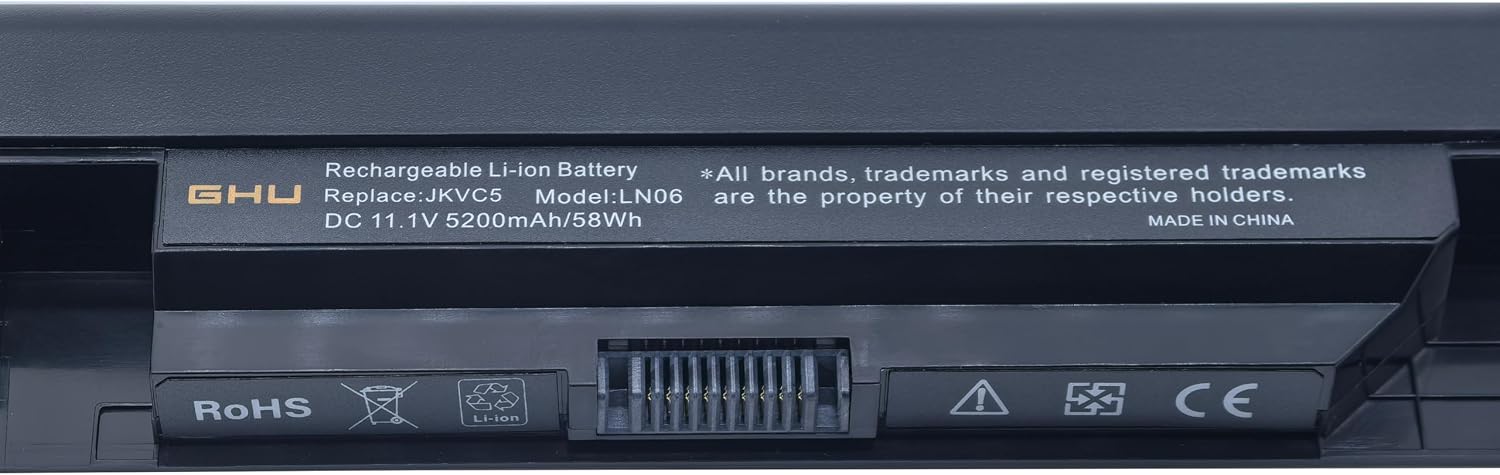 GHU New Battery JKVC5 58 WHR Replacement for Dell Inspiron 1764 1564 1464 P/N 312-1021 312-1022 451-11467 05Y4YV 0FH4HR NKDWV K456N 1464D 1564R P07E P08F 5YRYV 9JJGJ TRJDK CW435 5200 mAh