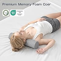 Vista 29 de Almohada Cervical de Rollo, Almohadas de Soporte Cervical de Espuma Viscoelástica, Almohadas de Cuello Redondas, Almohadas Cilíndricas de Refuerzo