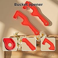 Vista 3 de Herramienta para abridor de latas de pintura de 5 galones, plástico rojo resistente para abrir sin esfuerzo latas de pintura selladas, a prueba