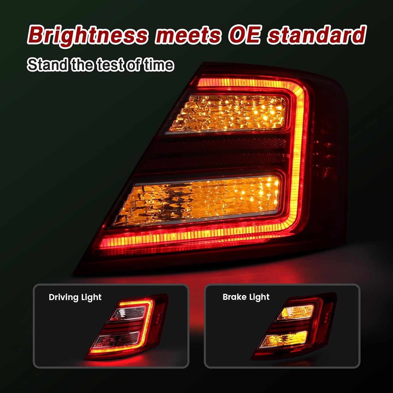 LED Outside Tail Light Assembly Compatible with 2013 2014 2015 2016 2017 2018 2019 Ford Taurus Taillight Rear Brake Lamp Signal Assembly (Right Passenger Side)