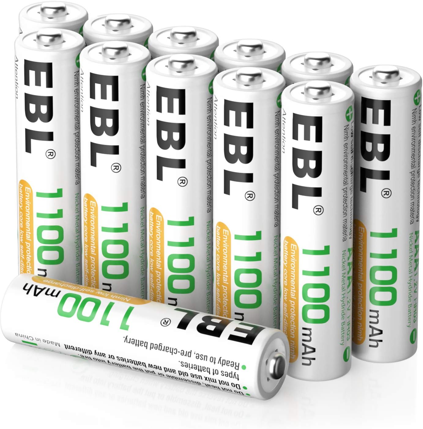 EBL 8PCS Piles AA Rechargeables- Piles Rechargeables AA/ HR6 1,2V Haute