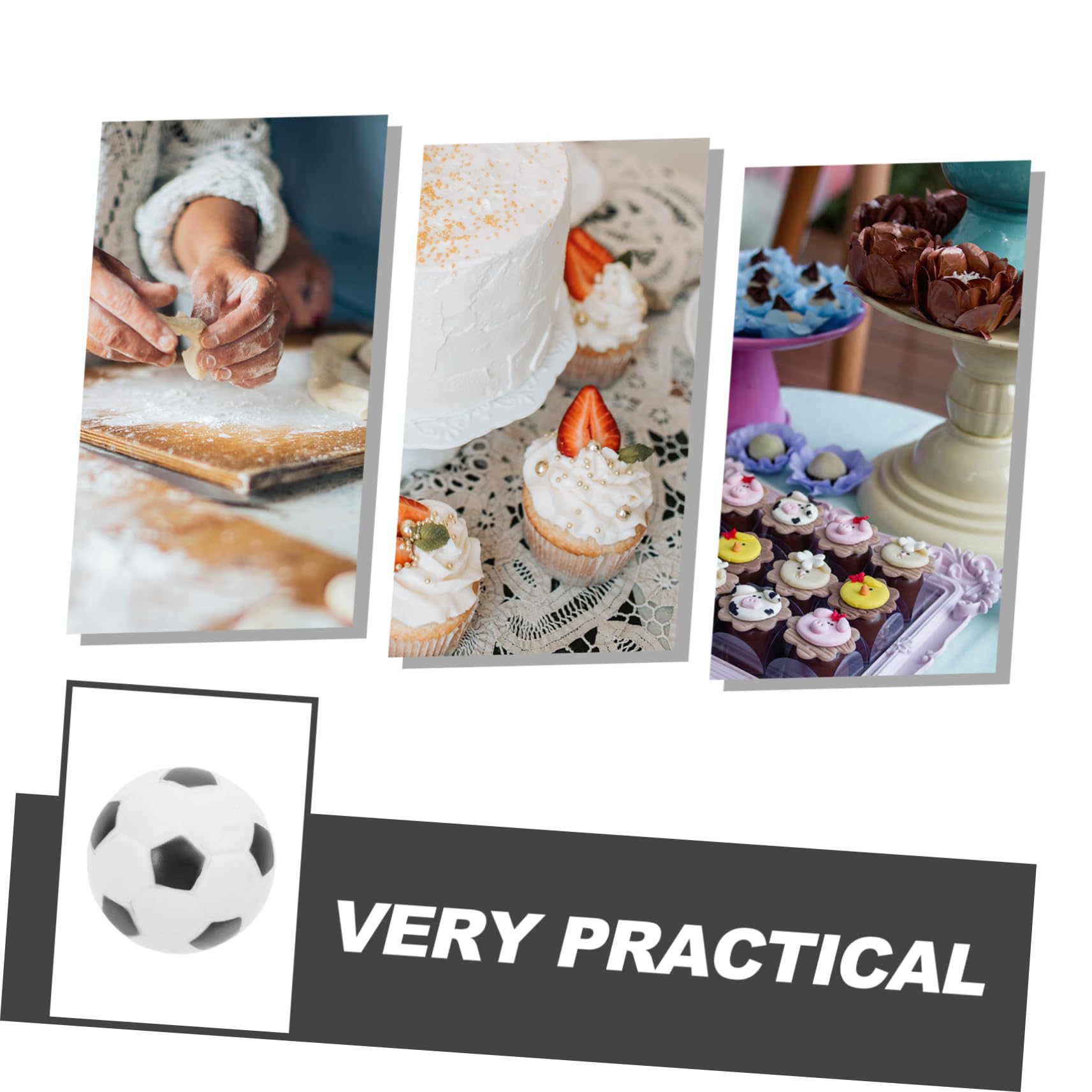UPKOCH Lot De 4 Décorations Comestibles pour Gâteaux Danniversaire Motif Football pour Fête 12 Pièces X 4